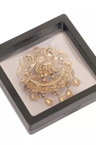 Antique gold plated brooch elephant motif for men