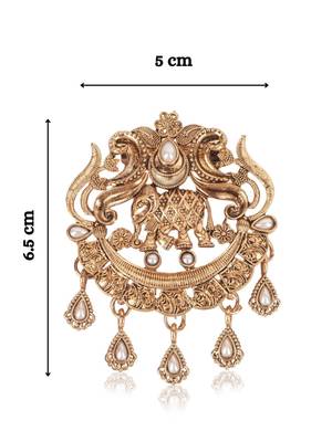 Men's antique gold plated brooch designer - elephant motif 3