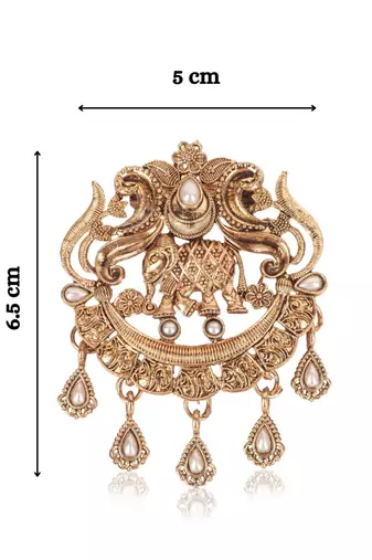 Men's antique gold plated brooch designer - elephant motif