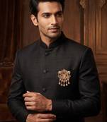 Gold finish gold stone detailing traditional brooch for men