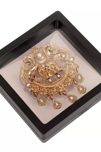 Men's antique gold plated brooch designer - elephant motif