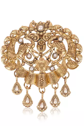 Camel motif brooch for men - gold plated