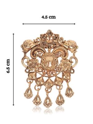 Gold finish gold stone detailing traditional brooch for men 3