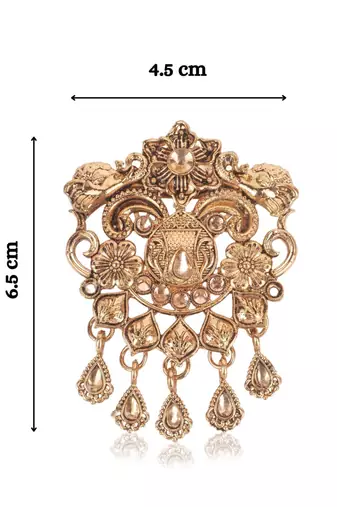 Gold finish gold stone detailing traditional brooch for men