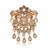 Men's gold finish white stone detailing traditional brooch