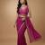 Magenta embroidered traditional saree blouse
