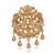 Gold plated twin birds gold stone detailing ethnic brooch for men