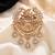 Golden flying-bird leaf pattern designer brooch for men