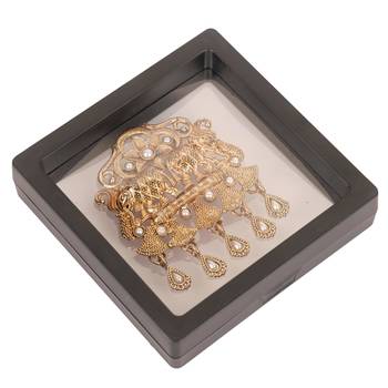 Gold plated twin elephant traditional brooch for men 5