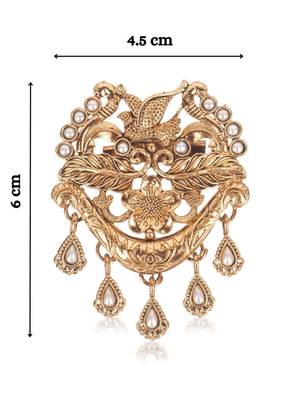 Golden flying-bird leaf pattern designer brooch for men 4