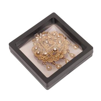 Gold plated twin birds ethnic brooch for men 5
