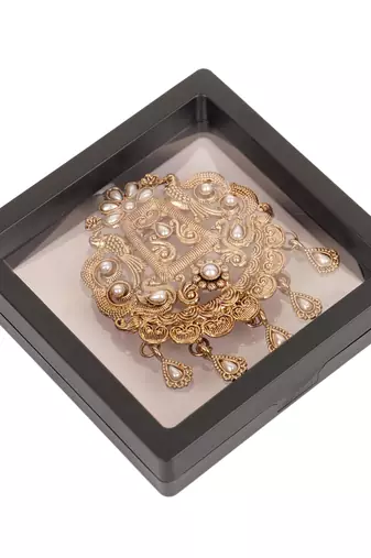 Gold plated twin birds ethnic brooch for men
