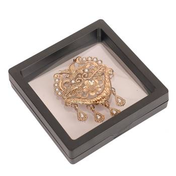 Golden flying-bird leaf pattern designer brooch for men 5