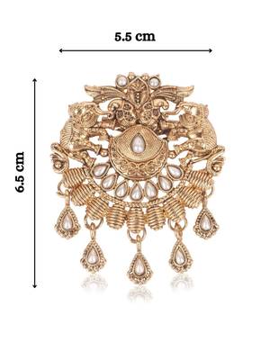 Gold plated elephant motif designer brooch for men – sherwani & kurta 3