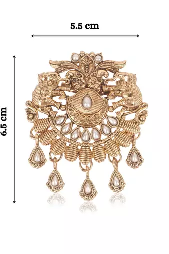 Gold plated elephant motif designer brooch for men – sherwani & kurta