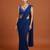 Royal blue embroidered traditional saree blouse