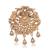 Gold plated - elephant motif gold stone brooch for men