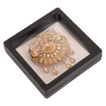 Gold plated - elephant motif gold stone brooch for men 5