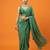 Bottle green embroidered traditional saree blouse
