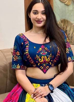 Navy Blue Navratri Lehenga Choli With Dupatta 2