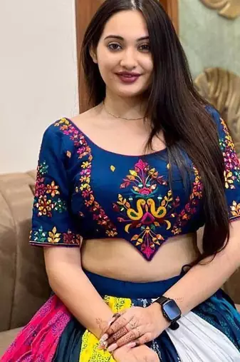 Navy Blue Navratri Lehenga Choli With Dupatta