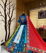 Navy Blue Navratri Lehenga Choli With Dupatta