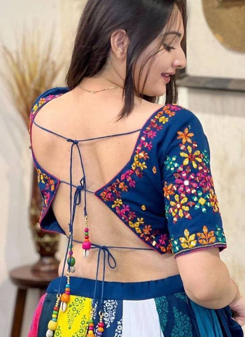 Navy Blue Navratri Lehenga Choli With Dupatta