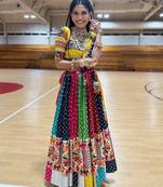 Yellow Mirror Navratri Lehenga Choli With Dupatta