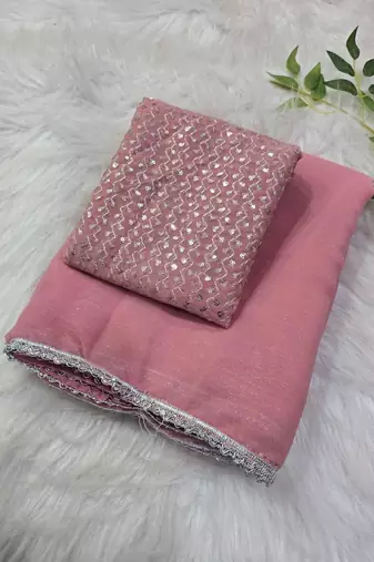 Embellished Sequinned Organza Saree