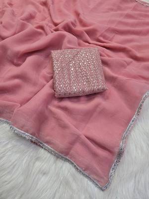 Embellished Sequinned Organza Saree 5