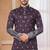 Wine kurta pajama set with zari embroidery & fancy buttons
