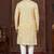 Yellow kurta pajama set with zari embroidery & fancy buttons