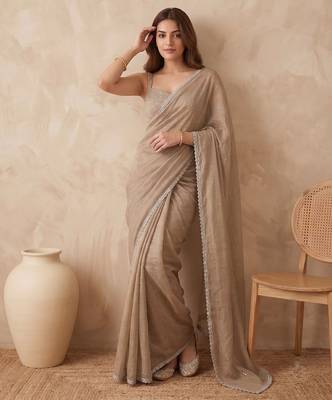 Embellished Sequinned Organza Heavy Work Saree 3