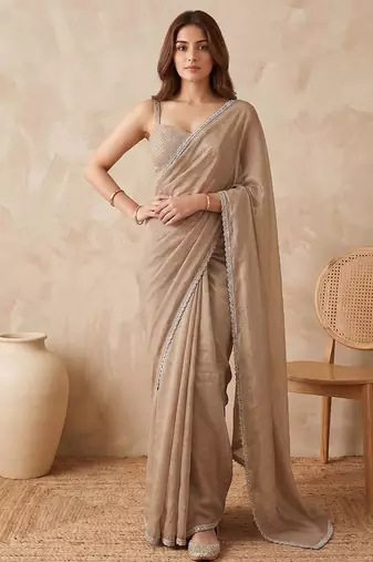 Embellished Sequinned Organza Heavy Work Saree