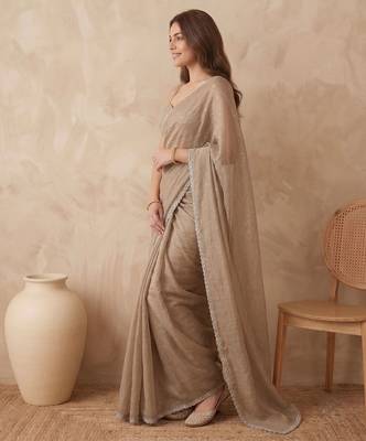 Embellished Sequinned Organza Heavy Work Saree 5