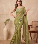 Embellished Sequinned Organza Saree with blouse