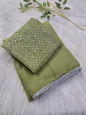 Embellished Sequinned Organza Saree with blouse 6
