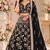 Black Color Sequence,Zari Work And Dori Work Chinon Silk_Blend Lehenga Choli