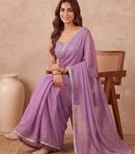 Embellished Sequinned Organza Heavy Work Saree with blouse 