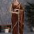 Brown sequinse lace border Satin Saree with blouse