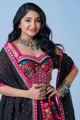 Black Pink Navratri Lehenga Choli With Dupatta