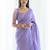 Lavender & Silver-Toned Woven Design Zari Saree with blouse 