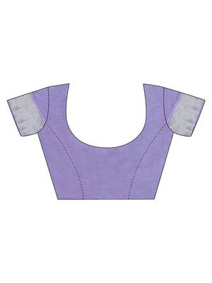 Lavender & Silver-Toned Woven Design Zari Saree with blouse  7