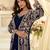 Navy chinon readymade anarkali suit with embroidery & sequence work