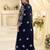 Navy chinon readymade anarkali suit with embroidery & sequence work