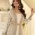 Off white chinon readymade anarkali suit with embroidery & sequence work