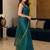 Green colout sequins work net saree with blouse