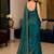 Green colout sequins work net saree with blouse