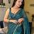 Green colout sequins work net saree with blouse
