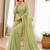Lime green Mirror Work Georgette Saree with blouse